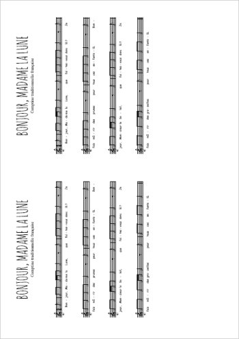 Bonjour, madame la Lune Partition gratuite